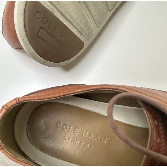 Cole Haan Grand OS Wingtip Oxford Shoes Men’s 9.5 Brown Leather Dress - Picture 8 of 8